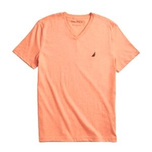 Nautica Heathered Orange Short Sleeve V-Neck T-Shirt Boys Size 7
